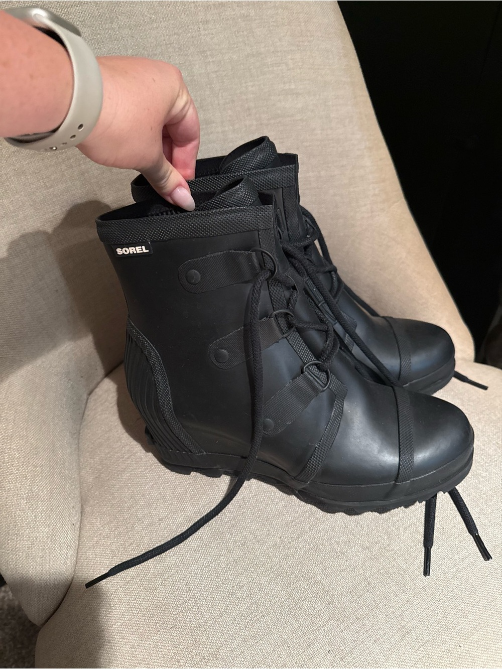 Sorel Black Joan Wedge Boot